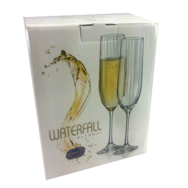 Champagne fluit waterval set van 6 - Afbeelding 3