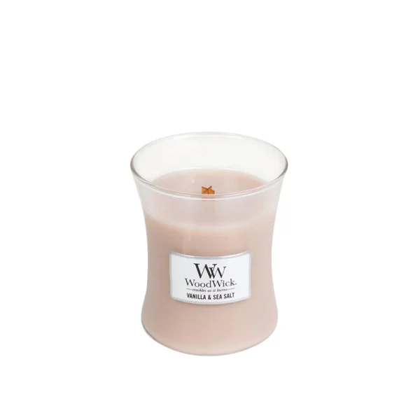 Woodwick geurkaars vanilla en sea salt mini - Afbeelding 2