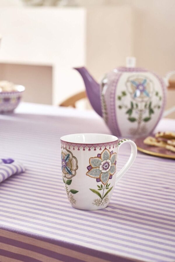 Pip Studio Lily en Lotus lila set 2 grote mokken 350ml - Afbeelding 2