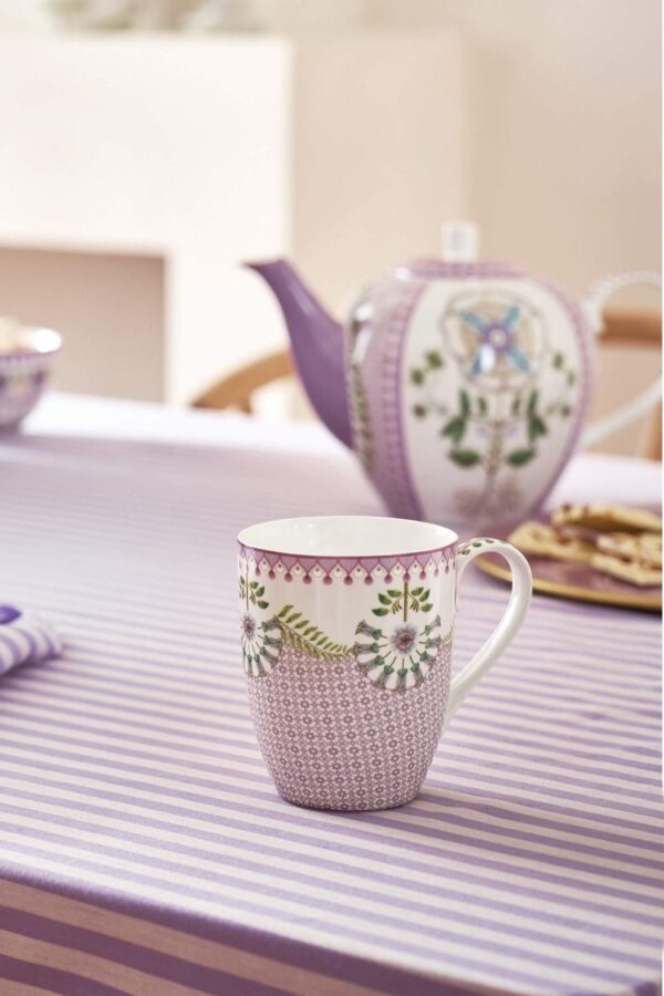 Pip Studio Lily en Lotus lila set 2 grote mokken 350ml - Afbeelding 3