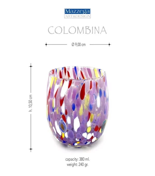 Mazzega Art en Design Murano waterglazen colombina gift box - Afbeelding 5