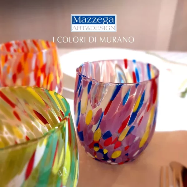 Mazzega Art en Design Murano waterglazen colombina gift box - Afbeelding 9