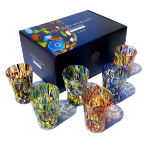 Mazzega Art en Design Murano drinkglazen gift box