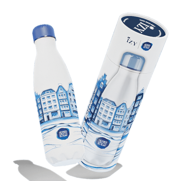 IZY Bottles thermosfles Heinen Delfts Blauw Plateel 500ml