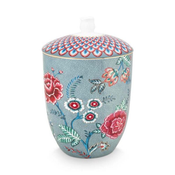 Pip Studio Flower festival voorraadpot lichtblauw - Afbeelding 2