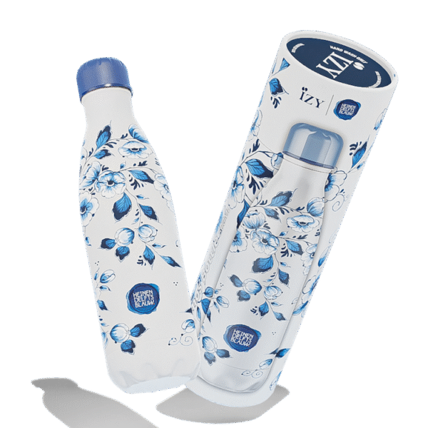 IZY Bottles thermosfles Heinen Delfts Blauw Blossom 500ml