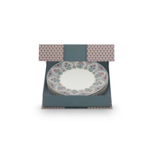 Pip Studio Flower festival set 4 ontbijtborden lichtblauw 21cm
