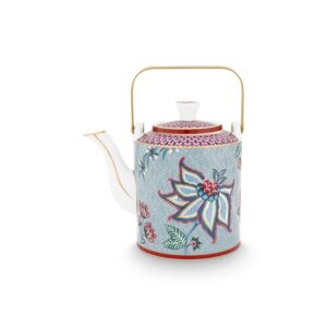 Pip Studio Oriental flower festival blauw theepot 1000ml