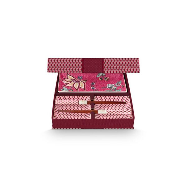 Pip Studio Oriental flower festival giftset square dark pink