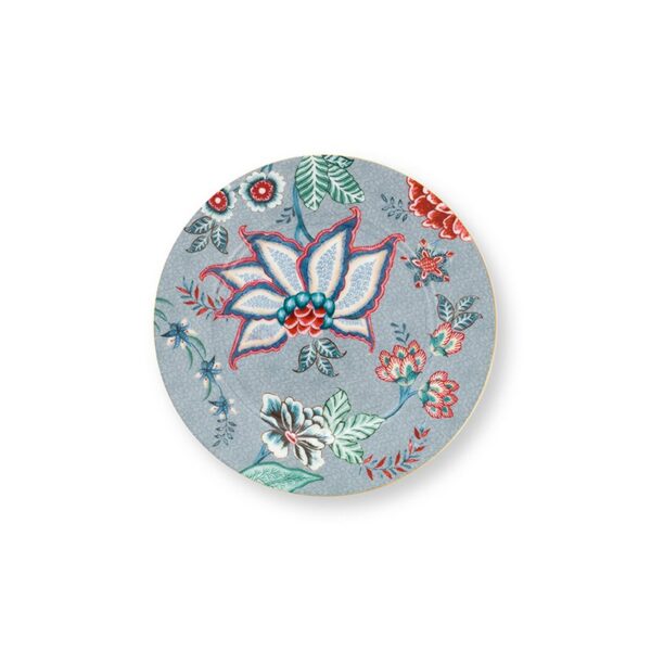 Pip Studio Flower festival set 4 gebaksborden lichtblauw 17cm - Afbeelding 2
