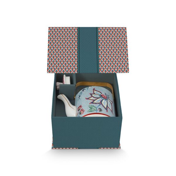 Pip Studio Oriental flower festival blauw theepot 1000ml - Afbeelding 2