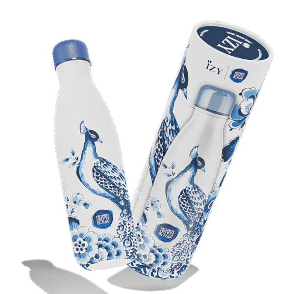IZY Bottles thermosfles Heinen Delfts Blauw Peacock 500ml