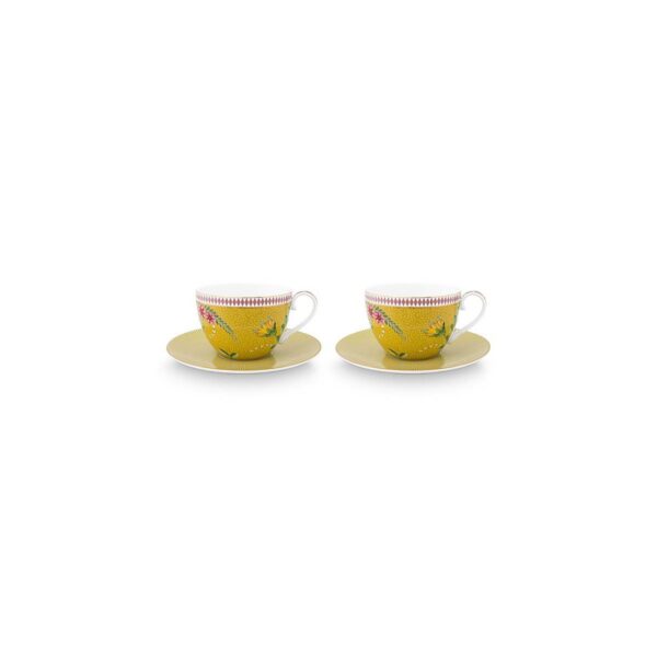 Pip Studio La Majorelle geel set 2 cappuccino kop en schotel 280ml - Afbeelding 2