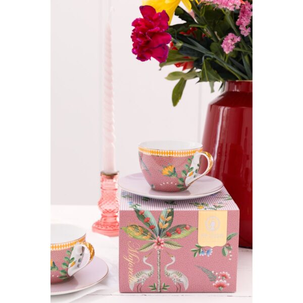 Pip Studio La Majorelle roze set 2 cappuccino kop en schotel 280ml - Afbeelding 8