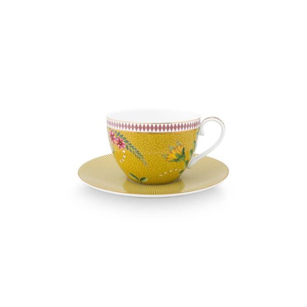 Pip Studio La Majorelle geel set 2 cappuccino kop en schotel 280ml - Afbeelding 3