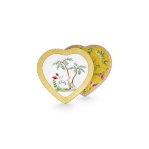 Pip Studio La Majorelle set 2 hartvormige borden geel