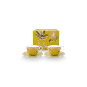 Pip Studio La Majorelle geel set 2 cappuccino kop en schotel 280ml