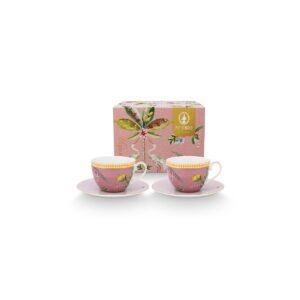 Pip Studio La Majorelle roze set 2 cappuccino kop en schotel 280ml