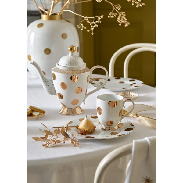 Pip Studio Dot Delight theepot goud 1250ml - Afbeelding 5