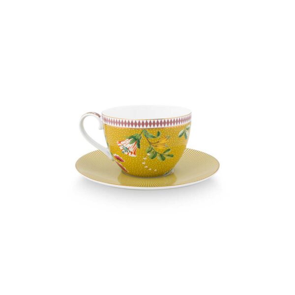Pip Studio La Majorelle geel set 2 cappuccino kop en schotel 280ml - Afbeelding 4