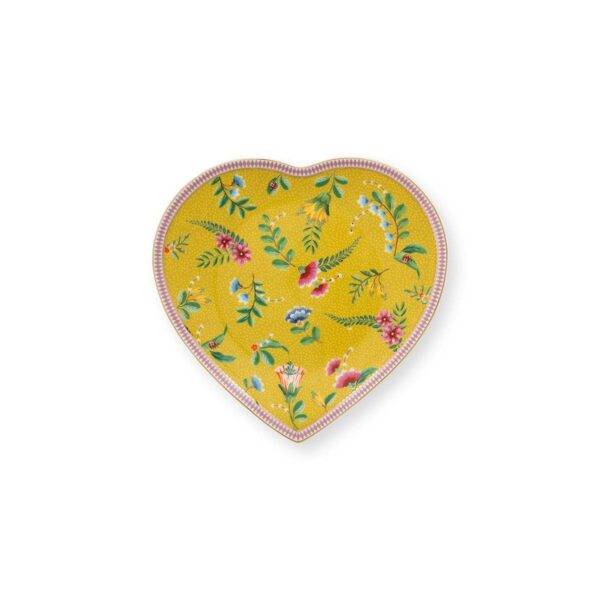 Pip Studio La Majorelle set 2 hartvormige borden geel - Afbeelding 4