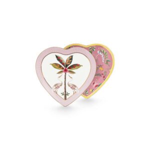 Pip Studio La Majorelle set 2 hartvormige borden roze