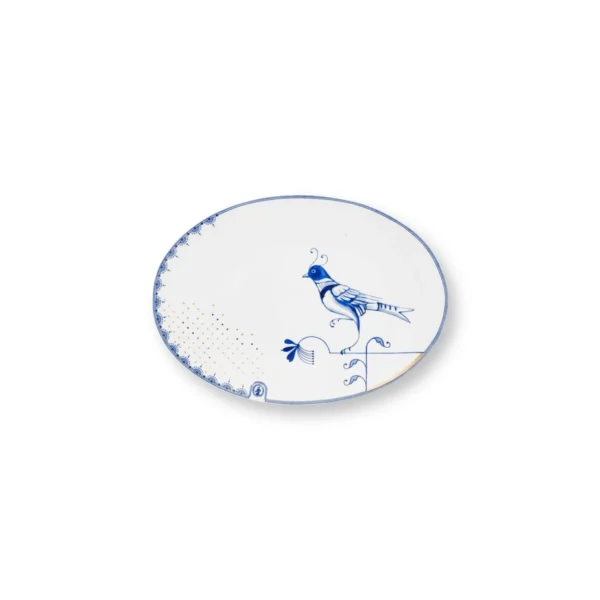 Pip Studio Pip & The Blue Bird White schaal ovaal 30cm