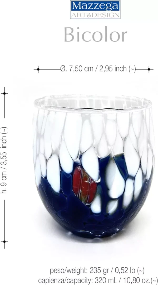 Mazzega Art & Design Murano waterglazen bicolor - Afbeelding 5