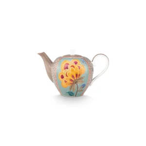 Pip Studio Blooming Tales theepot fantasy khaki blauw 1600ml