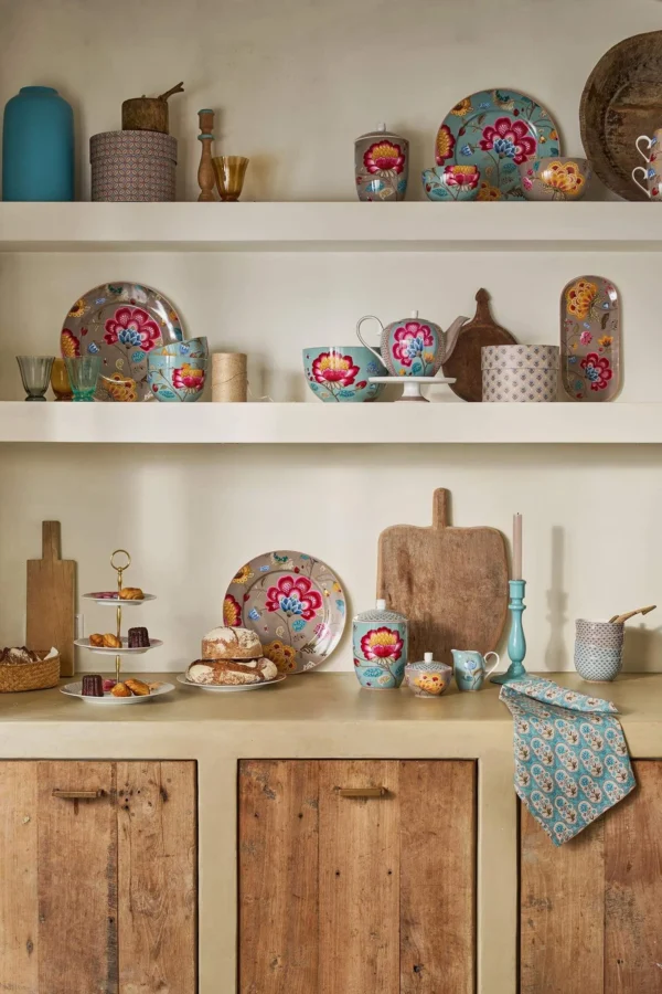 Pip Studio Blooming Tales theepot fantasy khaki blauw 1600ml - Afbeelding 6